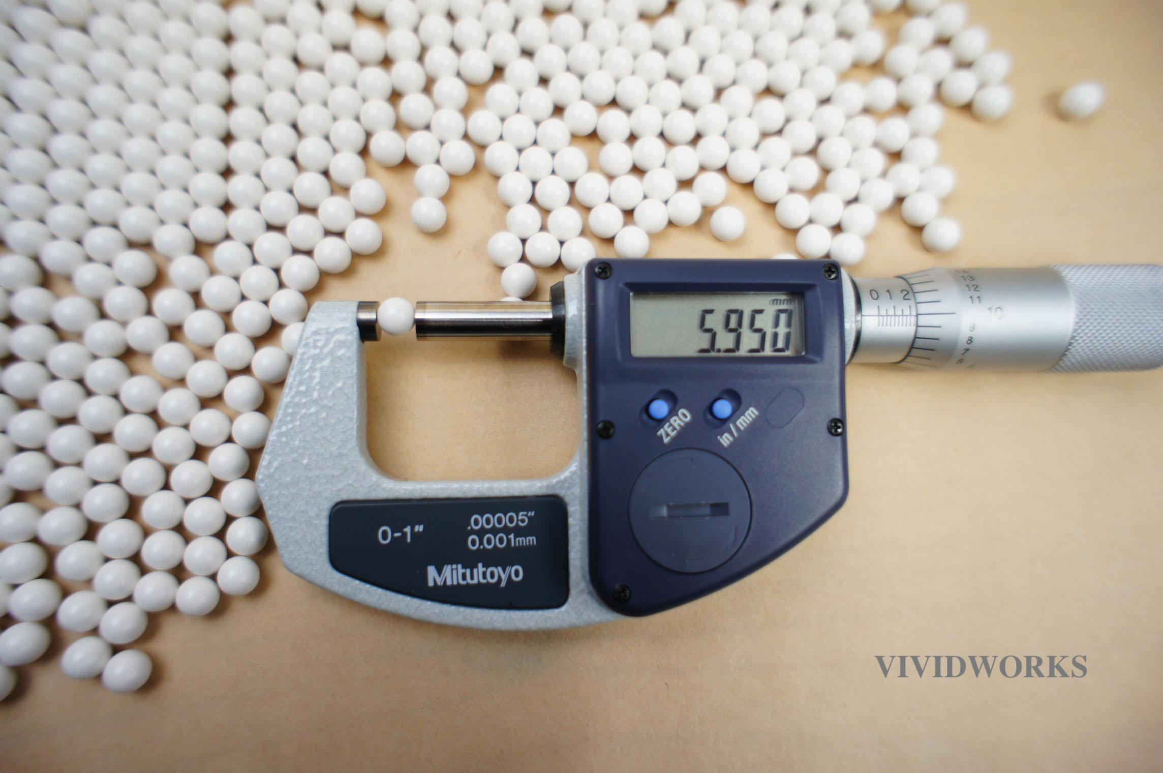 Precision 5.95mm Caliper Measurement of Airsoft BB - High Quality Control Taiwan